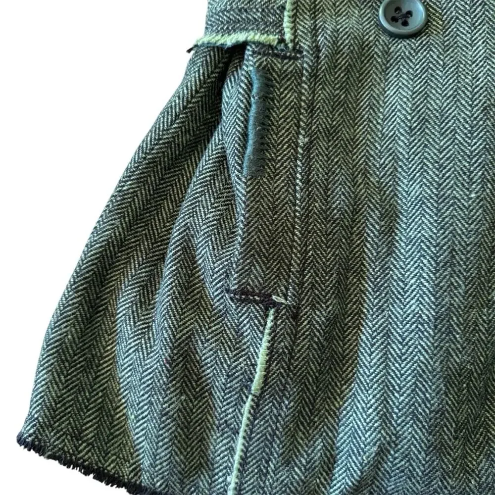 Z Brand Kids’ Tweed Double-Breasted Distressed Green Lightweight Jacket Size 10